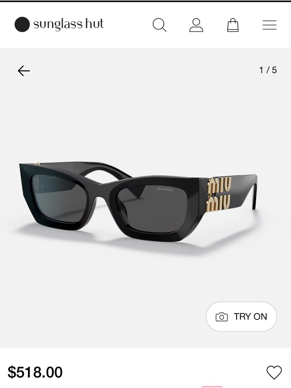 Miu Miu Black runway sunglasses